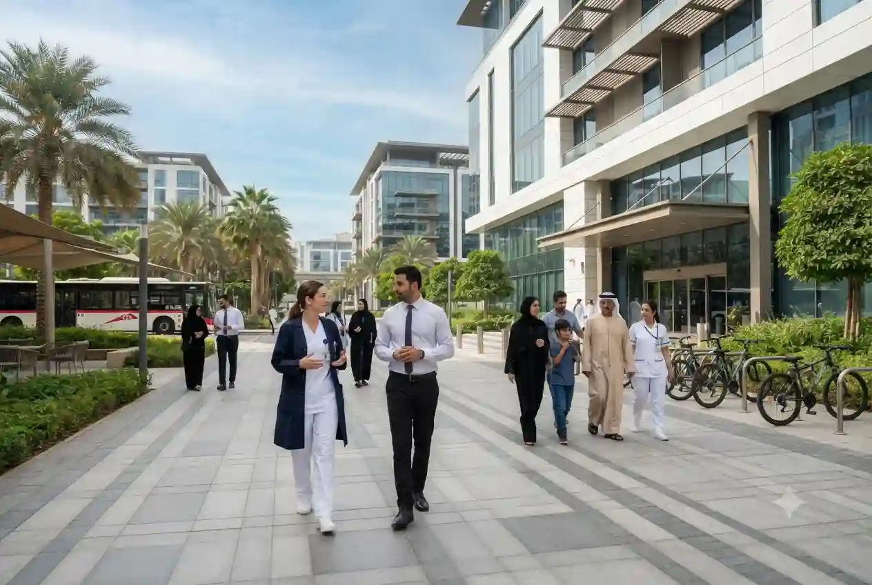 Exterior view of Building 47 in Dubai Healthcare City