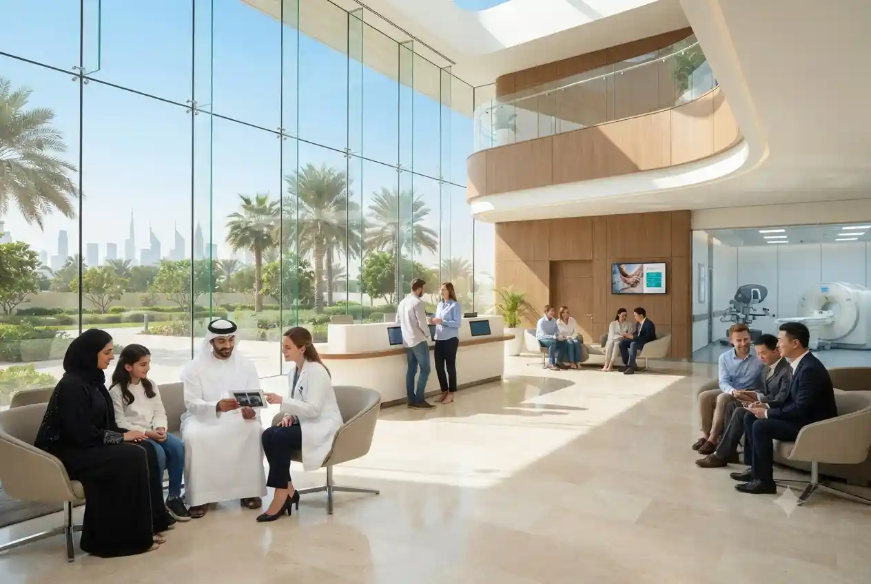 Modern hospital in the UAE providing healthcare services for international medical tourists.