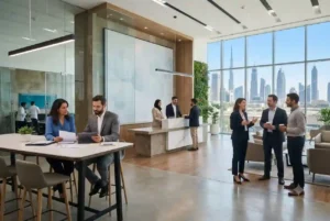 Modern healthcare and pharmaceutical business offices in Dubai Healthcare City