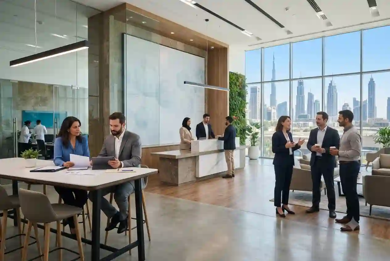 Modern healthcare and pharmaceutical business offices in Dubai Healthcare City