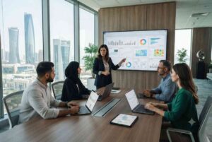 Digital marketing professionals providing SEO services for businesses in Abu Dhabi.
