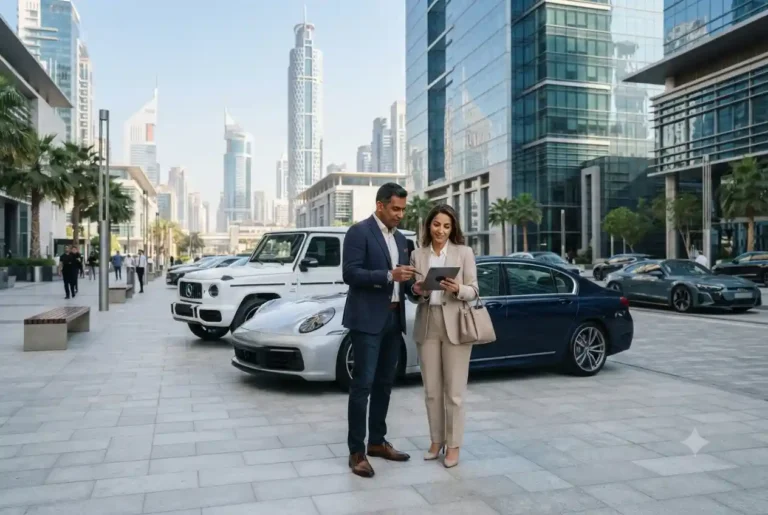 Driver comparing the best auto insurance companies in the UAE.
