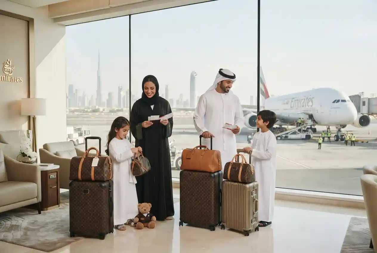 Travellers preparing for holiday packages from the UAE