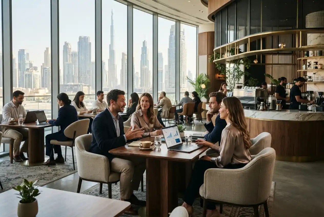 Modern cafe and coffee shop in Business Bay Dubai