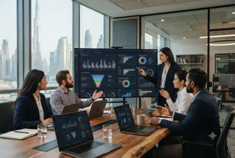 UAE marketing professionals analyzing digital marketing performance data