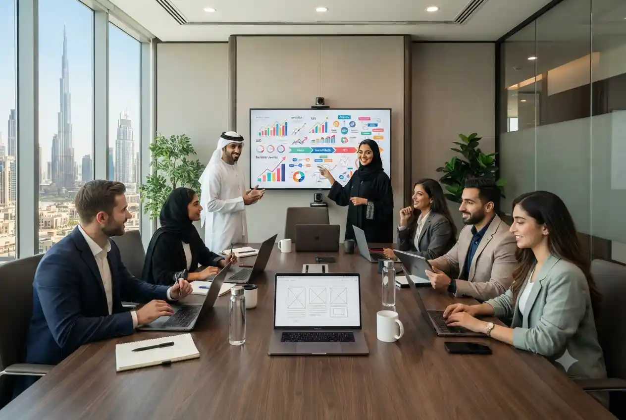 UAE marketing team developing a digital marketing strategy and roadmap