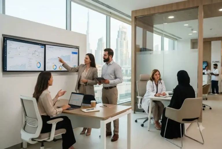 Healthcare marketing professionals helping a UAE clinic improve its digital presence.