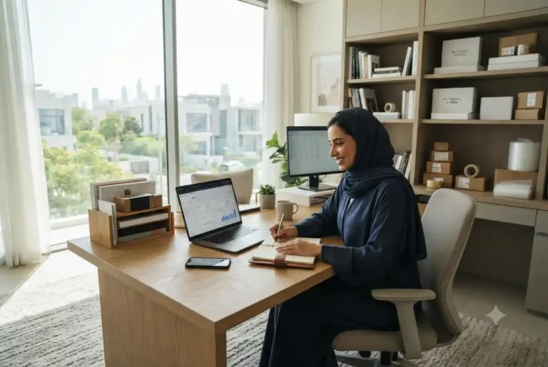 Entrepreneur running a home business in the UAE