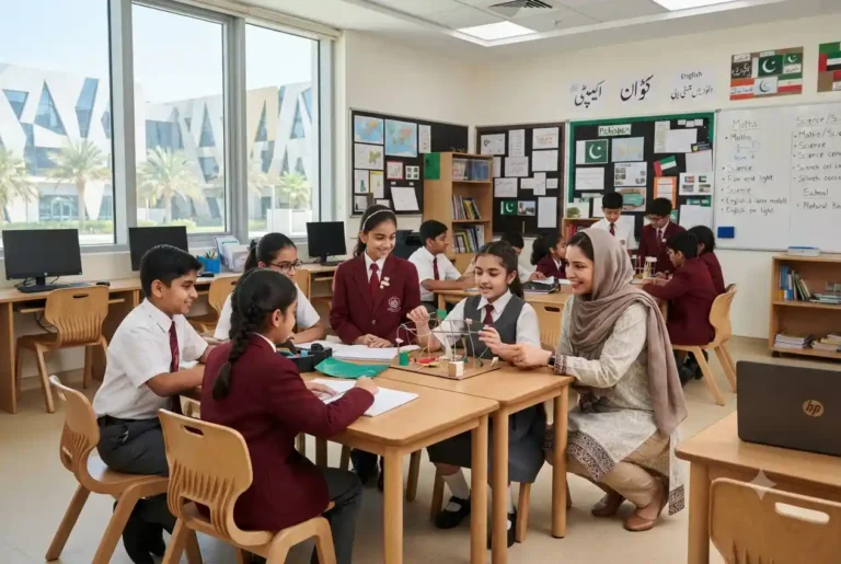 Students studying at Pakistan Education Academy Dubai