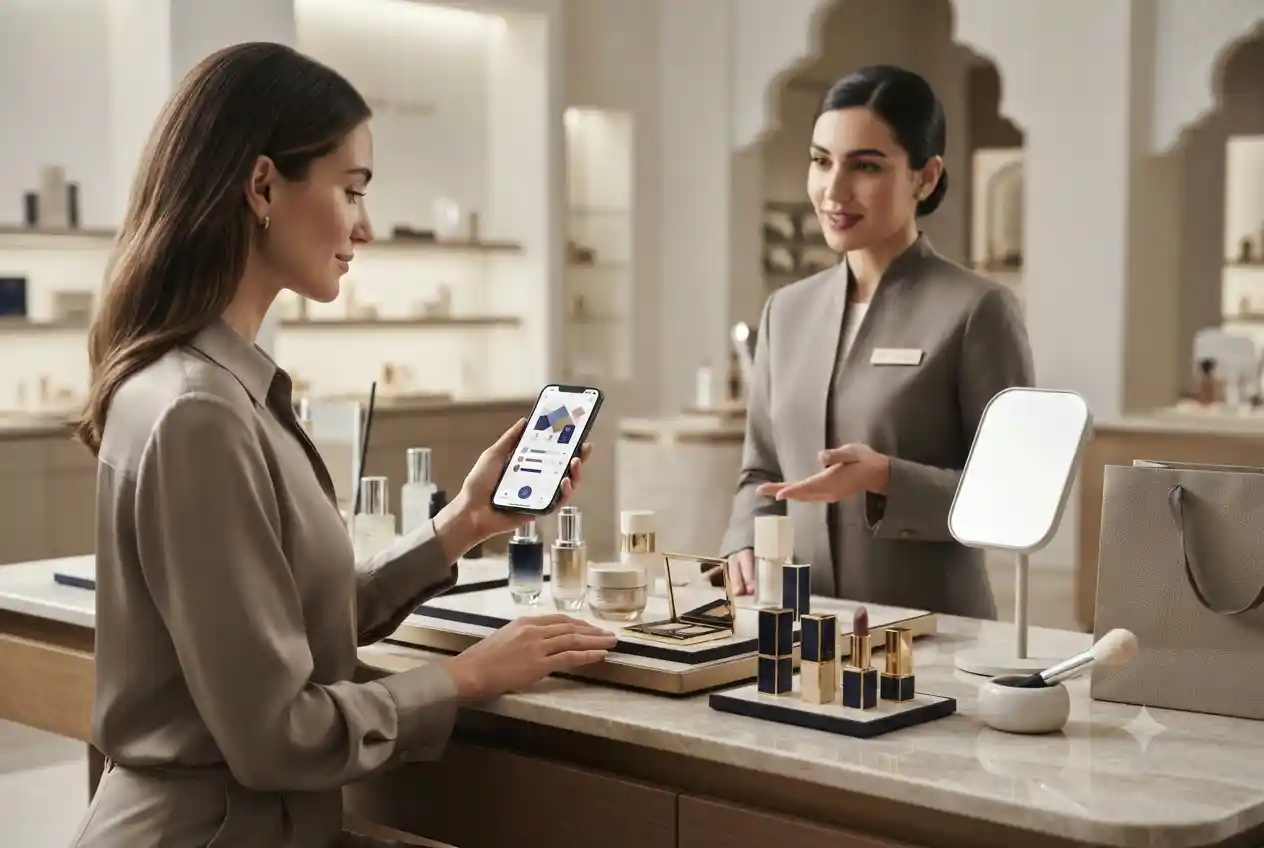Sephora beauty loyalty membership concept with cosmetics and skincare