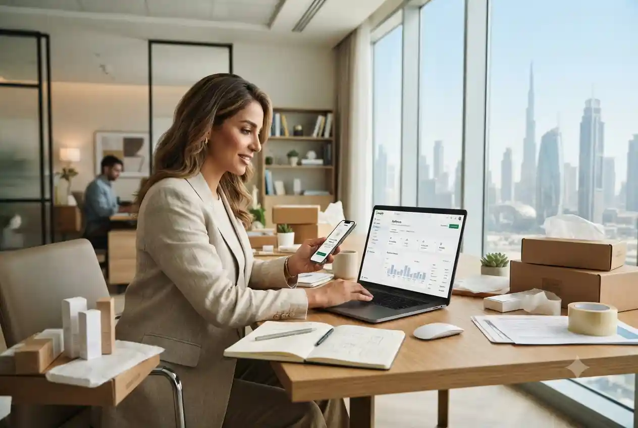 Entrepreneur starting an online business in Dubai