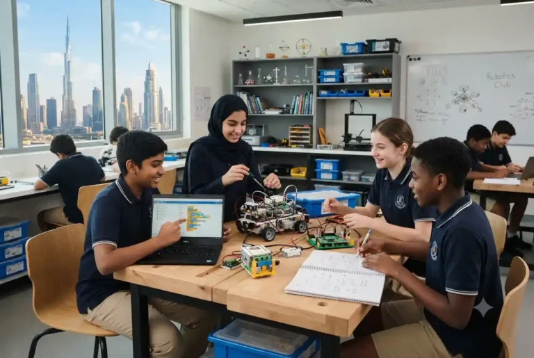 Students participating in STEM education in a modern Dubai classroom
