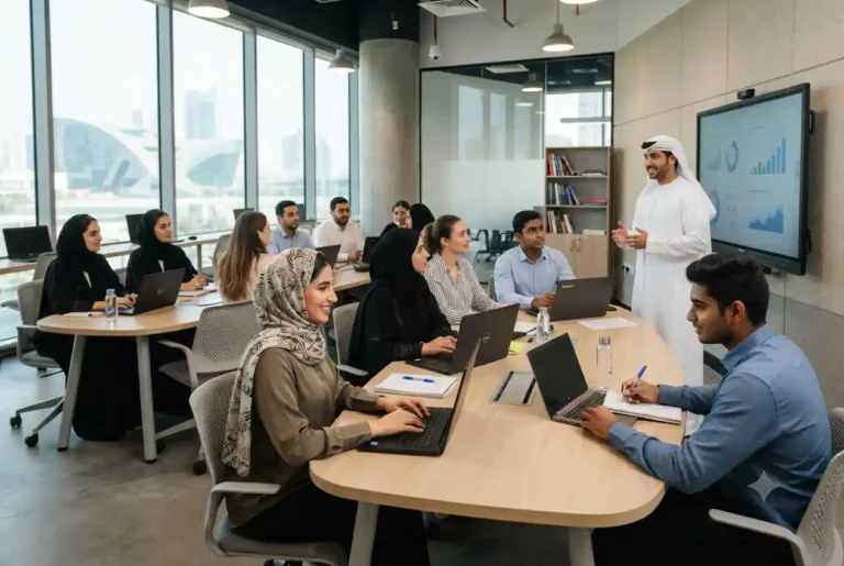 Students attending a professional training course at a UAE educational institute