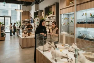 Healthy pets for sale in a modern UAE pet shop